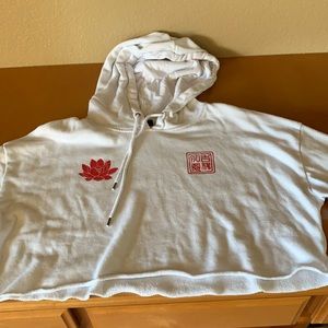 white cropped dragon hoodie